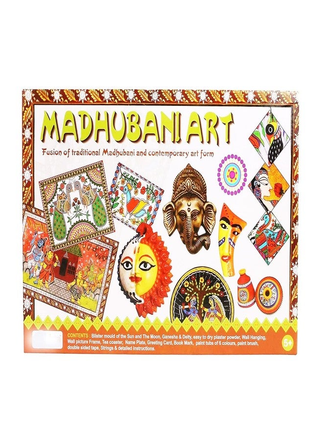 JAPSI Madhubani Art DIY Wall Craft Kit, Traditional Mithila Painting Set, Kids and Adults Art Activities, Age 6+ - Image 1